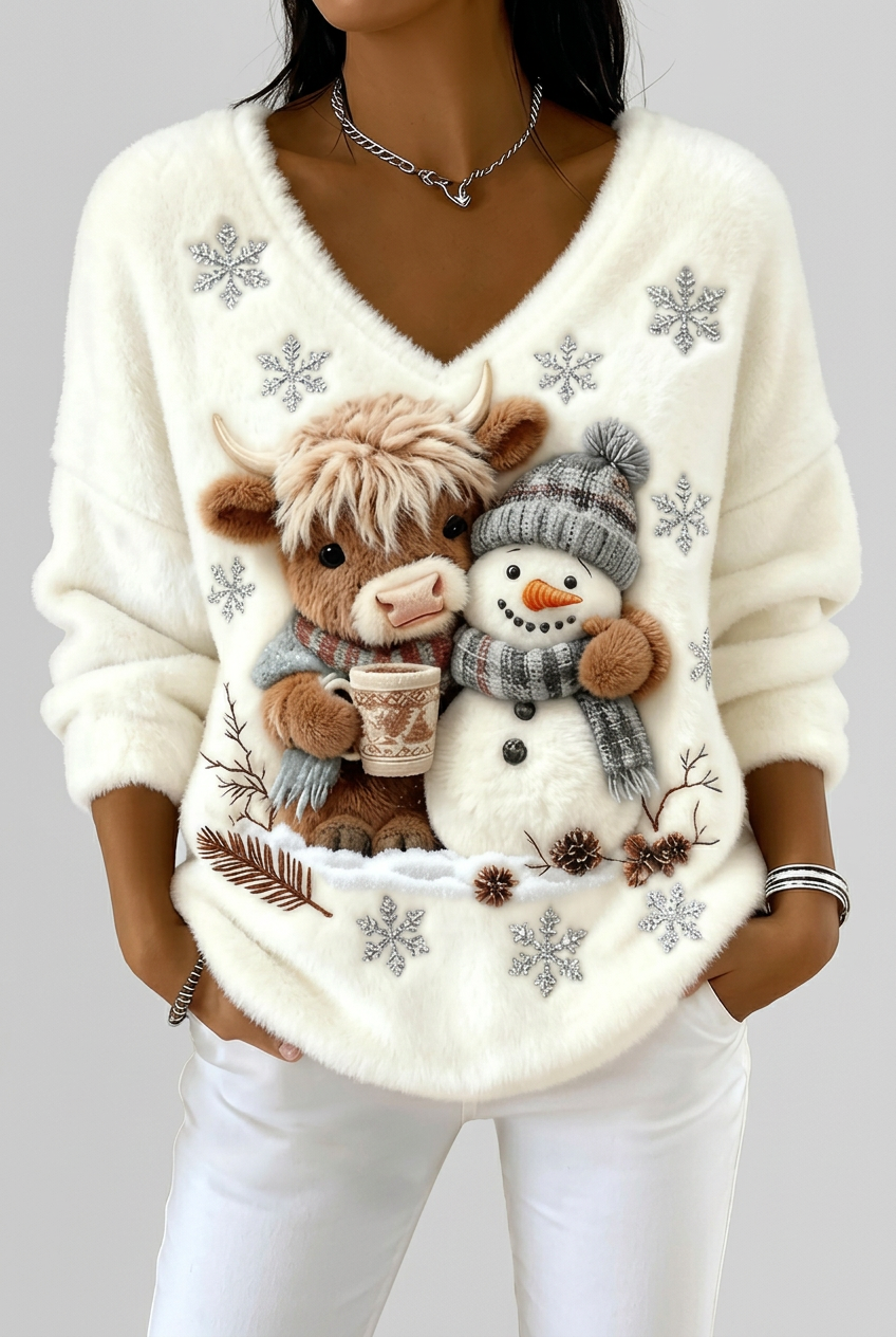Maegan white Christmas jumper studio preview