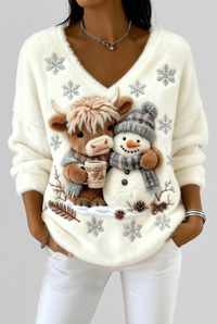 Maegan white Christmas jumper studio preview