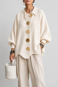 Marcy white cardigan studio preview