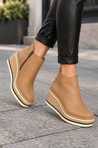 Fit Wedge Heel Ankle Boots