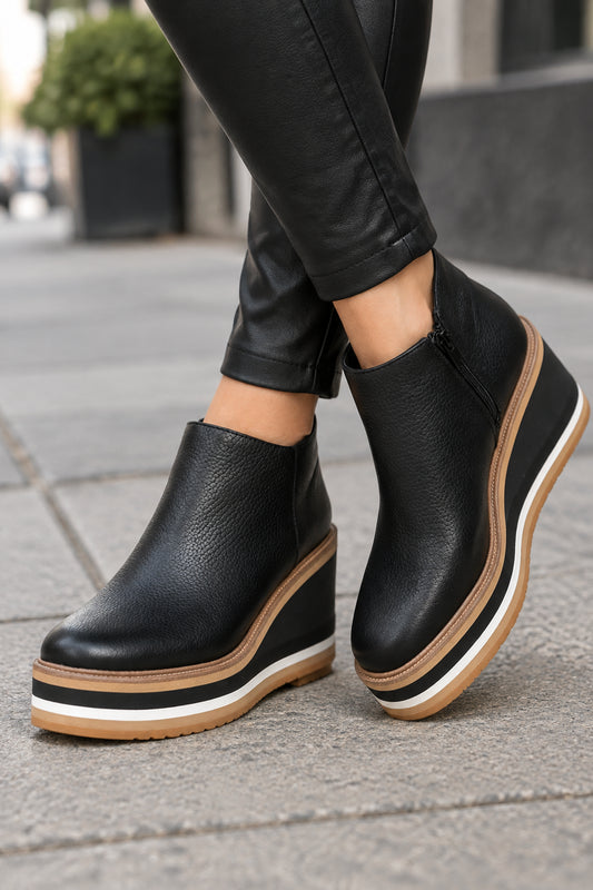 Fit Wedge Heel Ankle Boots