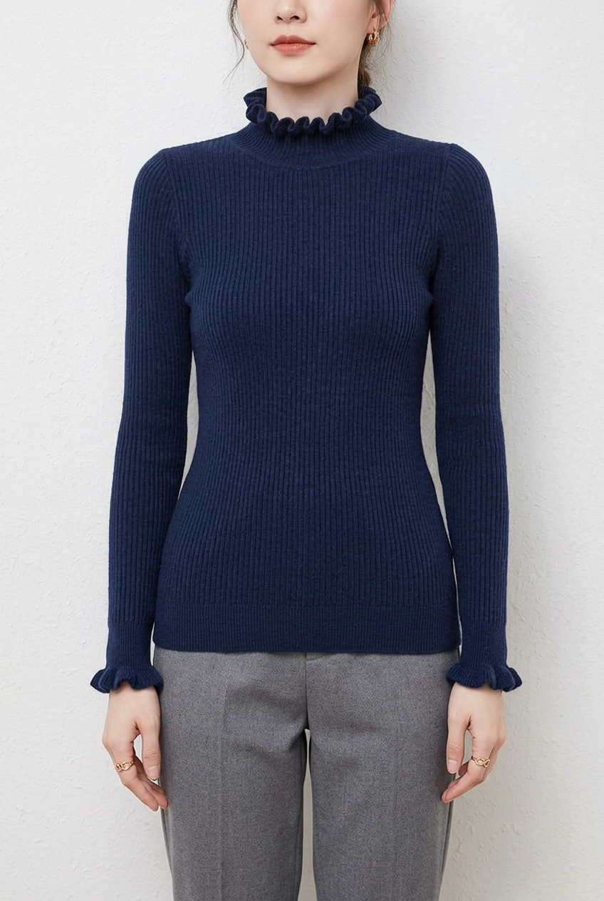 Navy blouse, whole view