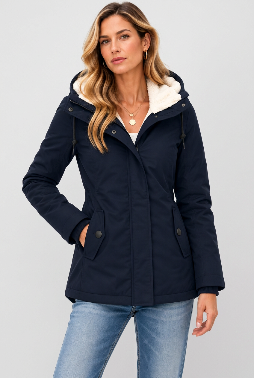 Navy Hattie jacket studio preview