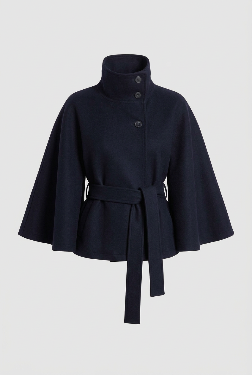 Navy Martha wrap jacket in 2:3