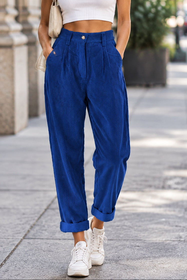 Wide Fit Straight Trousers for Comfortable Daily Wear