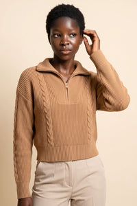 Cori | Women's Cable Knit Half-Zip Jumper