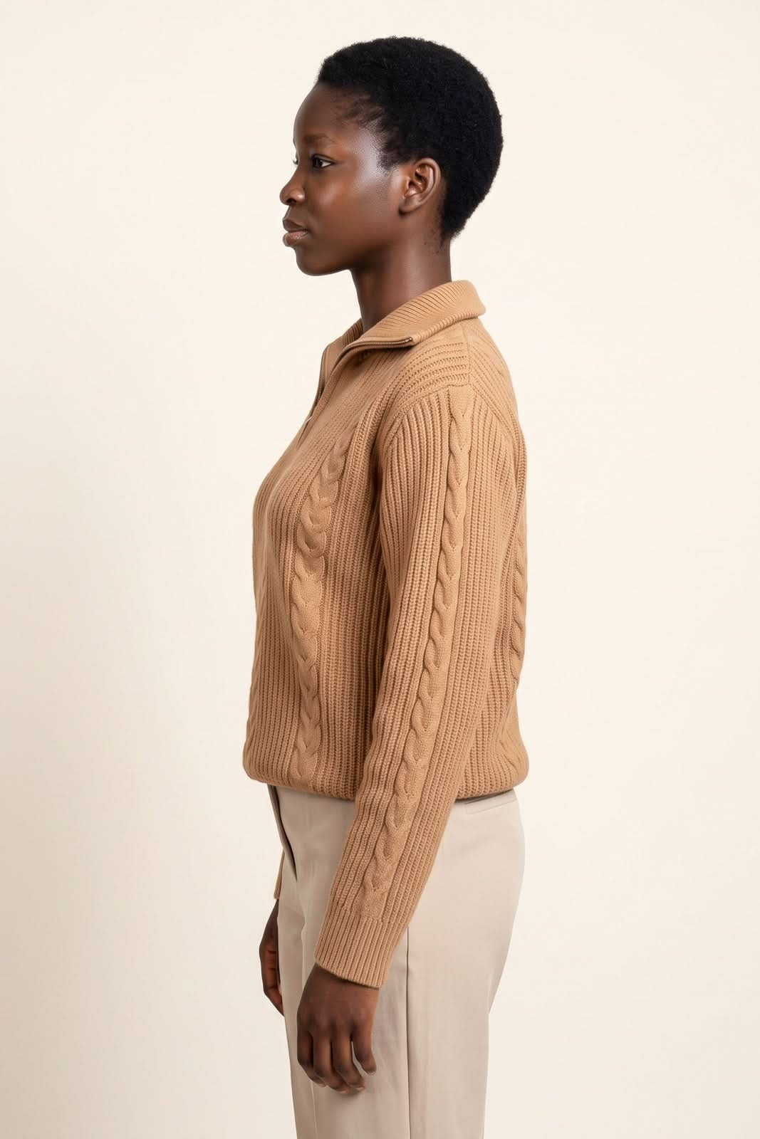 Cori | Women's Cable Knit Half-Zip Jumper