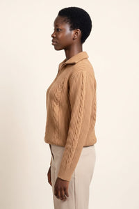 Cori | Women's Cable Knit Half-Zip Jumper