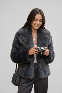 Norah charcoal jacket with camera studio preview
