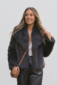 Norah charcoal jacket with crossbody bag studio preview