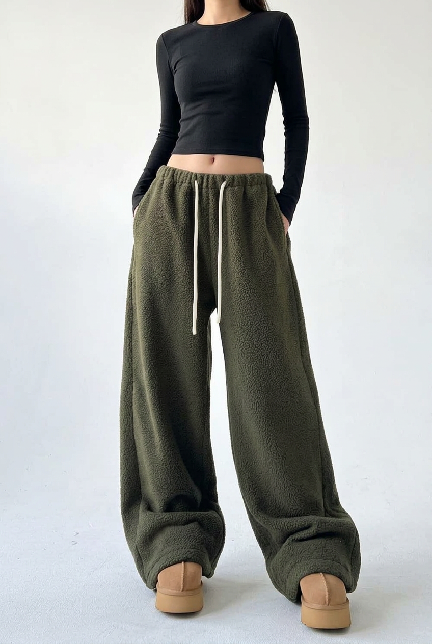 Olive trousers front studio preview