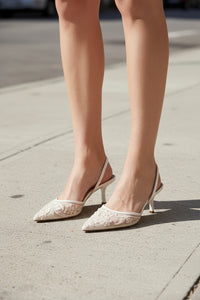 Embroidered Kitten Heel Footwear