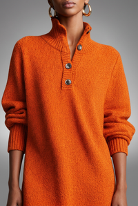 Orange Cora dress, collar detail