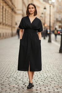 Flattering Wrap Midi Dress
