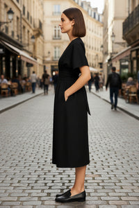 Flattering Wrap Midi Dress