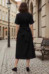 Flattering Wrap Midi Dress