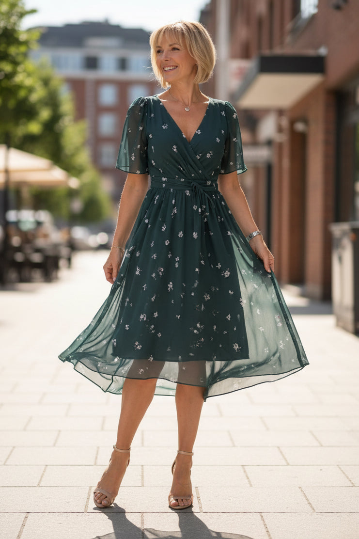 Wickel-Midikleid für Hochzeiten & besondere Anlässe