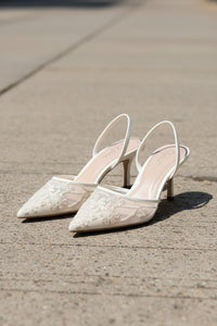 Embroidered Kitten Heel Footwear