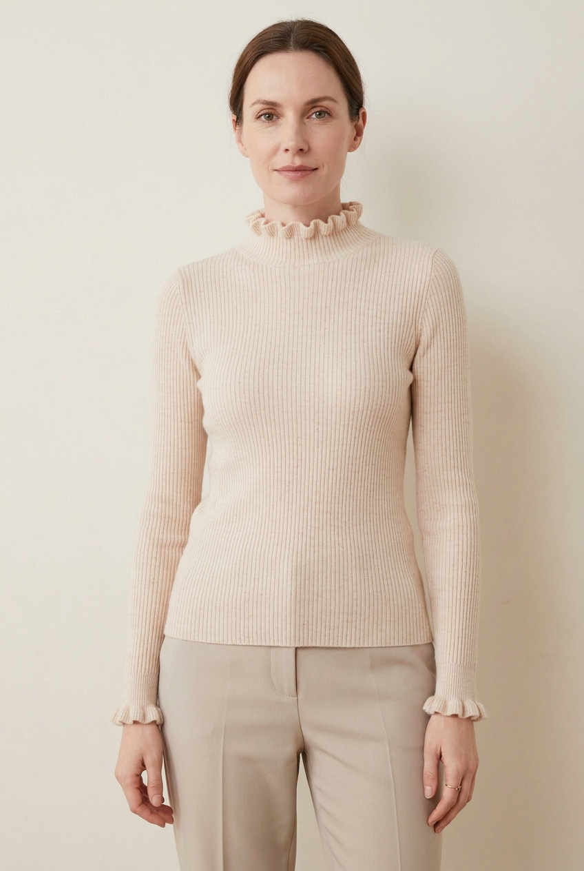 Pale beige blouse, whole view