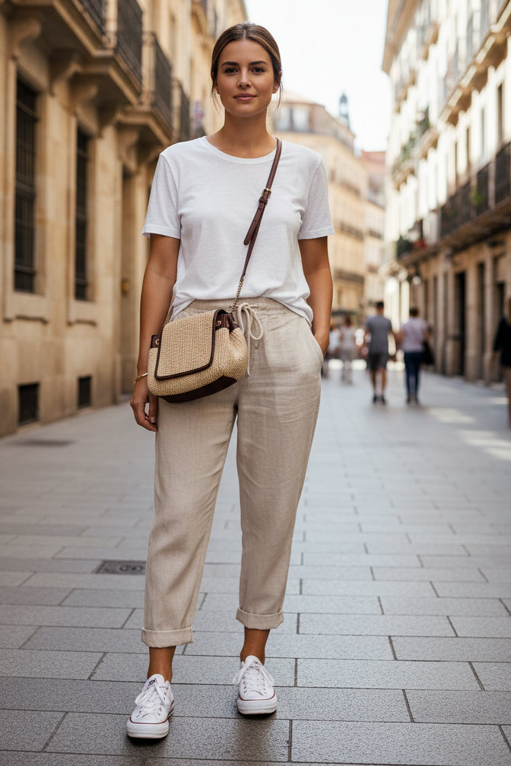 Relaxed Wide-Leg Trousers