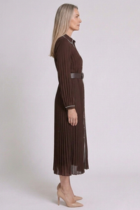 Esme | Women's Pleated Midi Dress with Long Sleeves