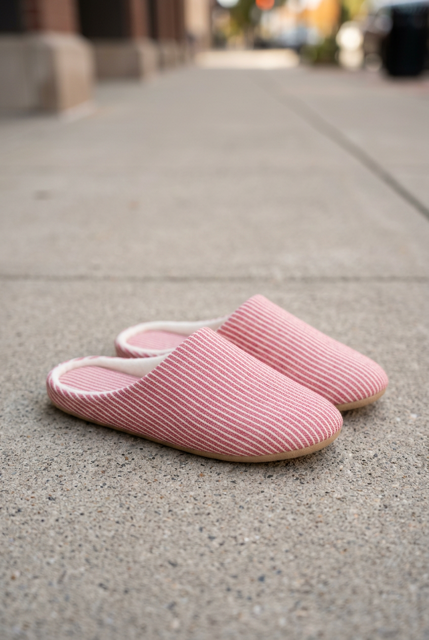 Pink sidewalk slippers