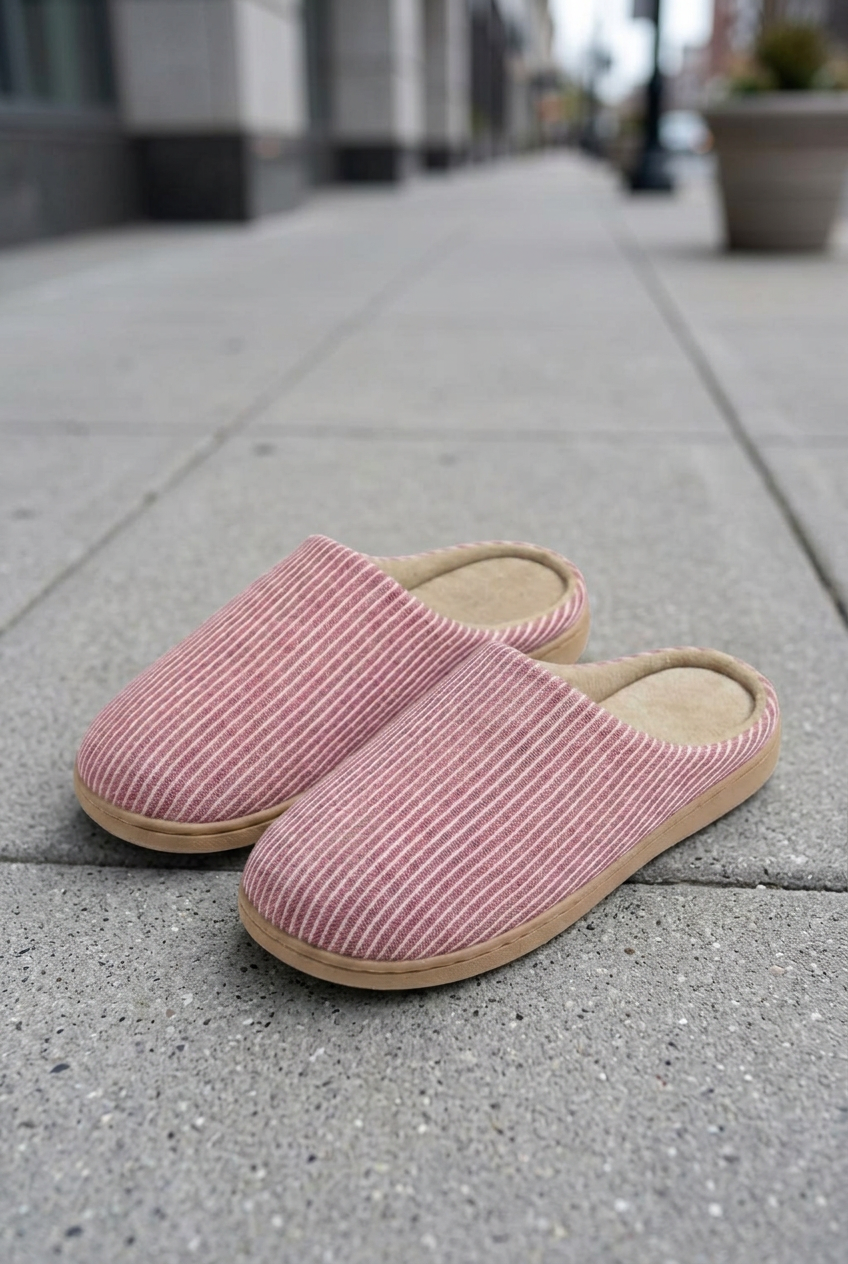 Purple sidewalk slippers