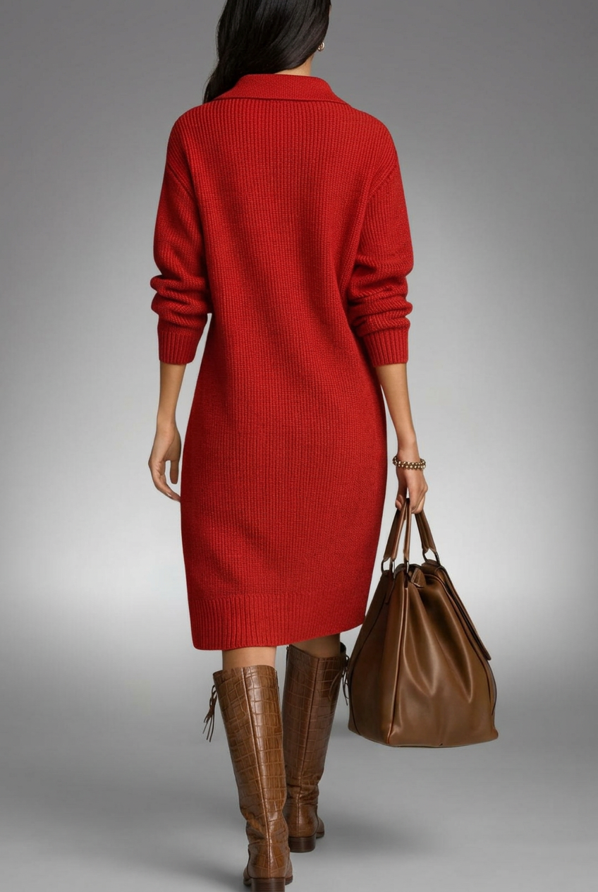 Red Cora dress, back view