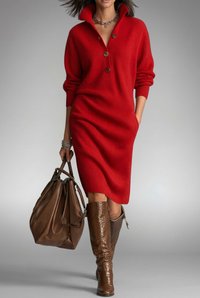 Red Cora dress, front view