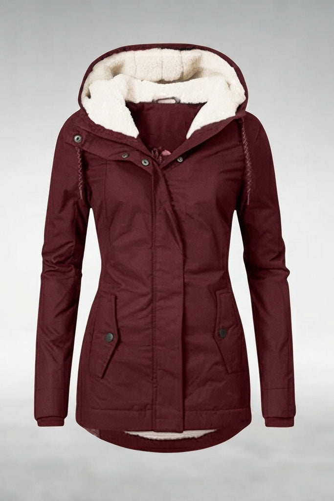 Hooded Longline Button Front Coat