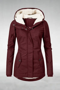 Hooded Longline Button Front Coat
