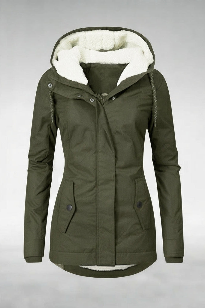 Hooded Longline Button Front Coat