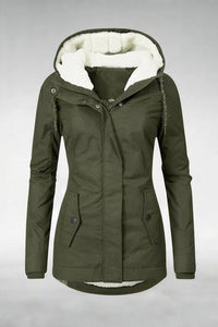 Hooded Longline Button Front Coat