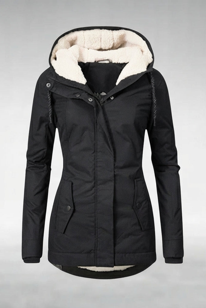 Hooded Longline Button Front Coat
