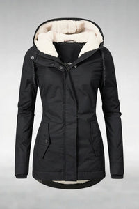 Hooded Longline Button Front Coat