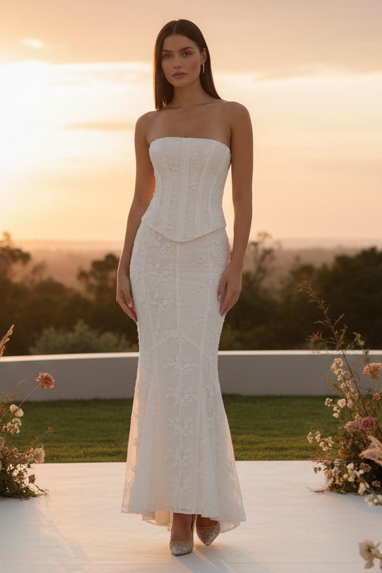 Strapless Corset Maxi Dress