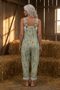 Floral Jumpsuit In Sage Green