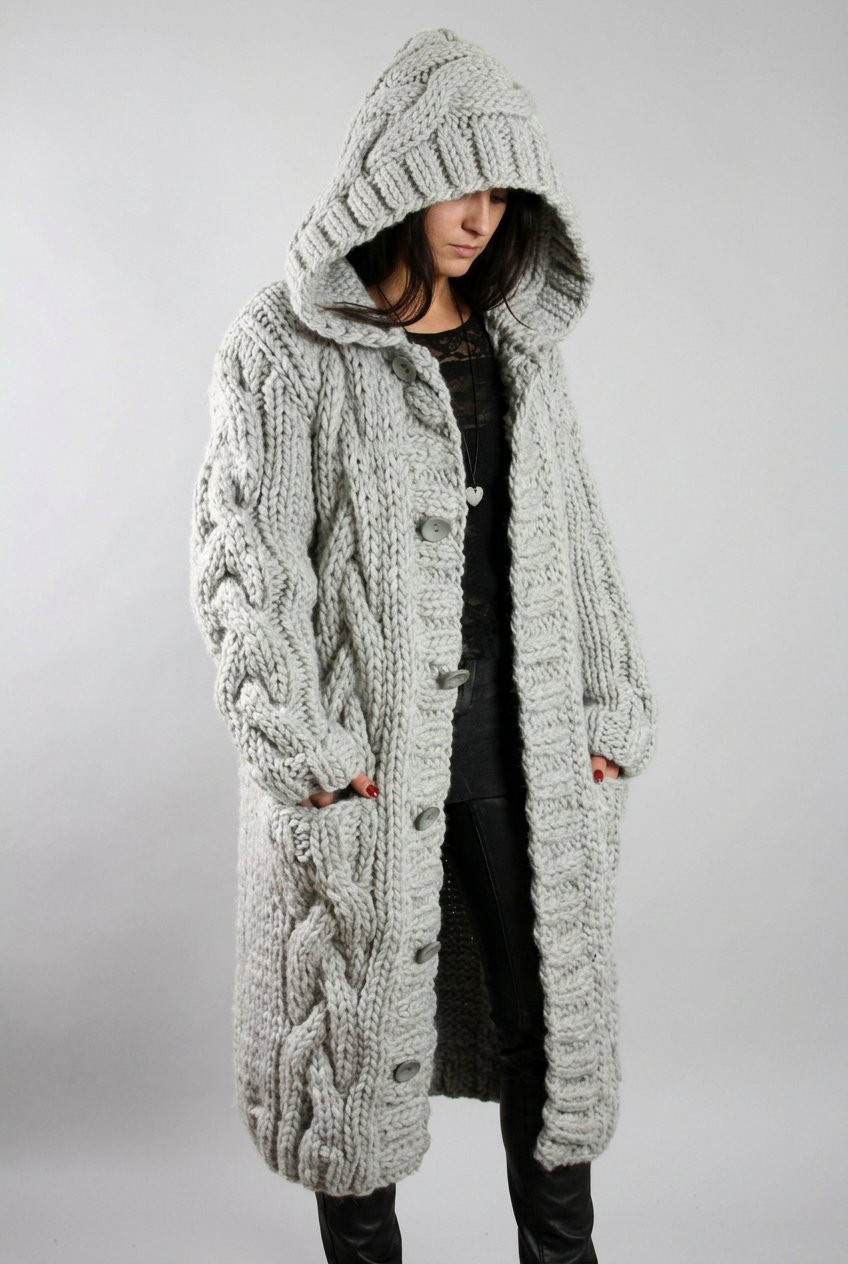Shaniya silver gray cardigan studio preview
