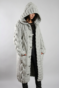 Shaniya silver gray cardigan studio preview