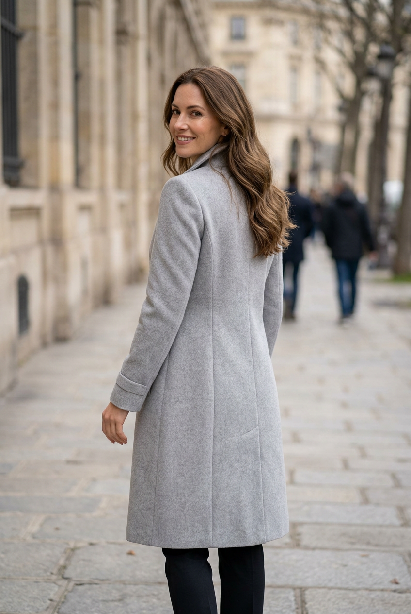 Sidewalk coat portrait