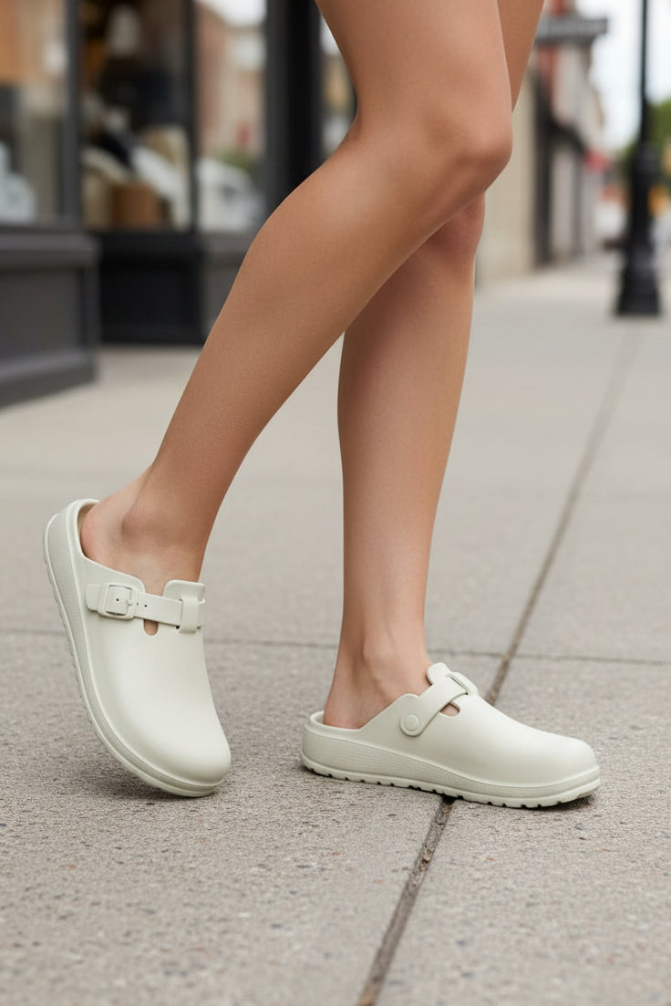 Buckle Clogs With Molded Footbed