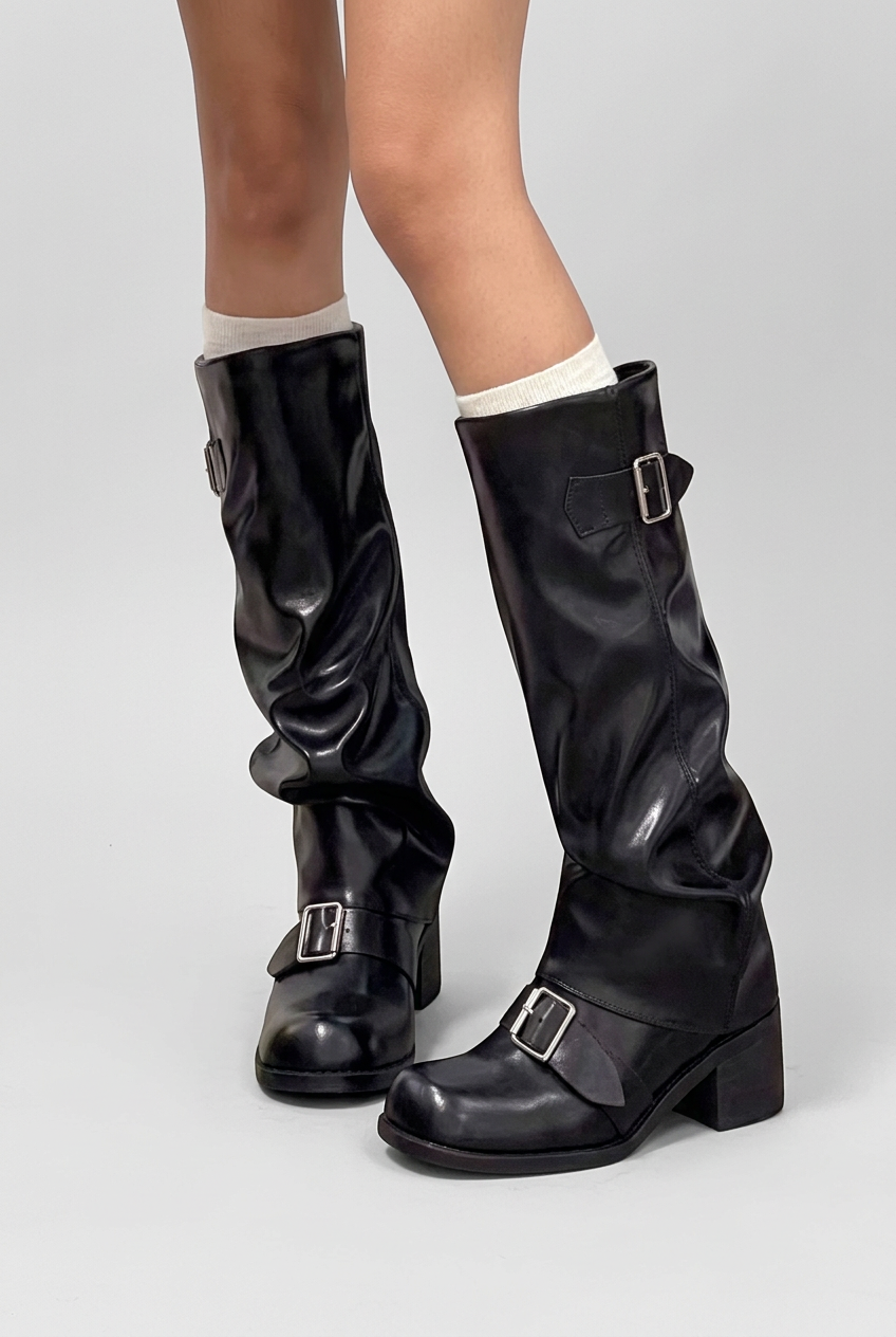 Tameka black boots studio preview