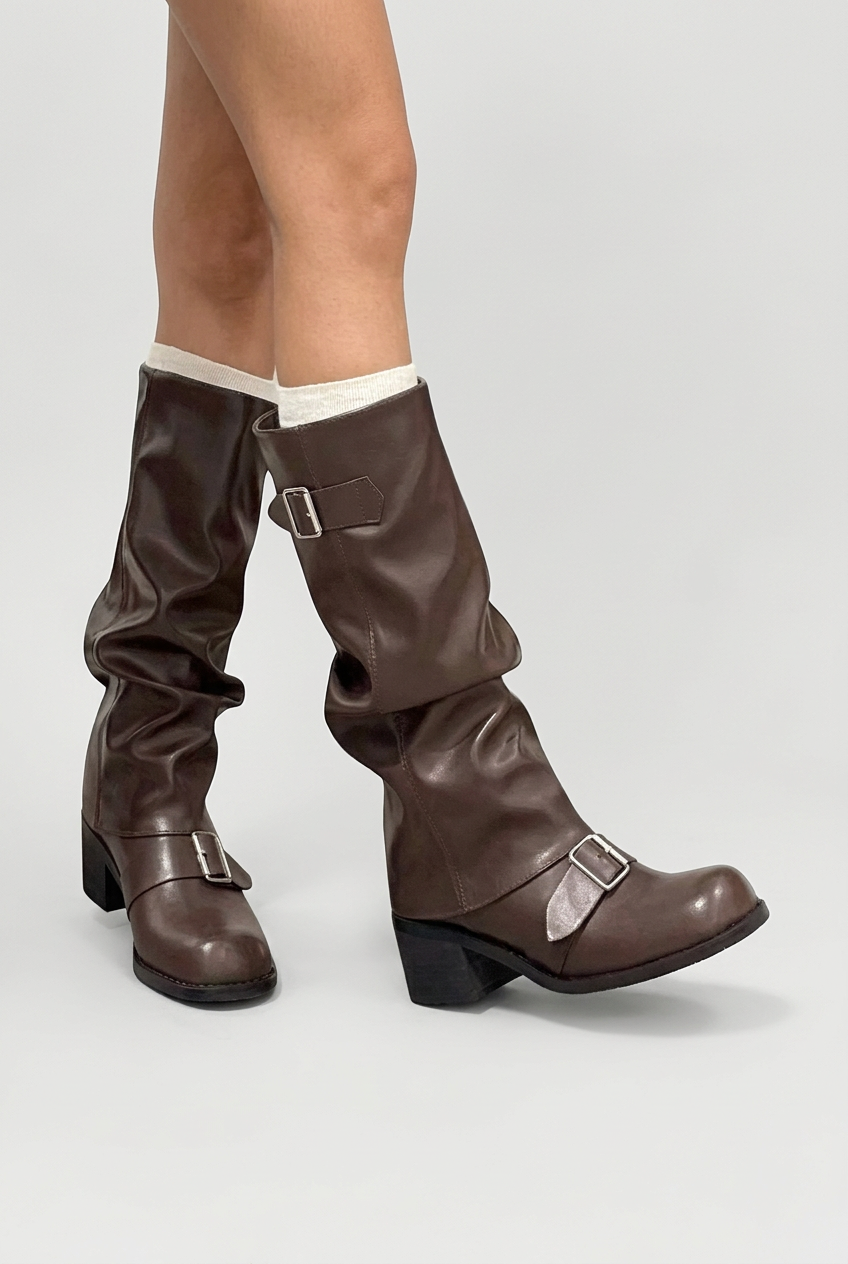 Tameka brown boots angled studio preview