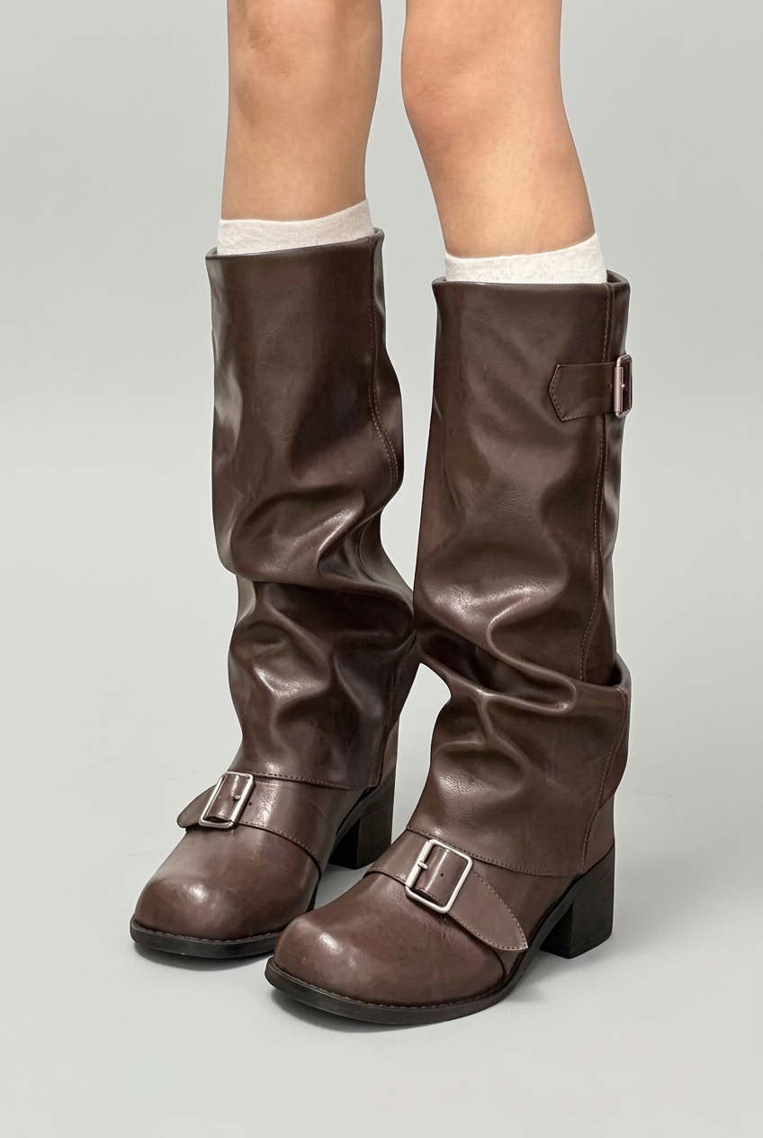 Tameka brown boots front studio preview