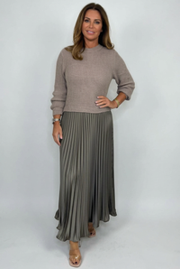 Taupe and grey Edie dress