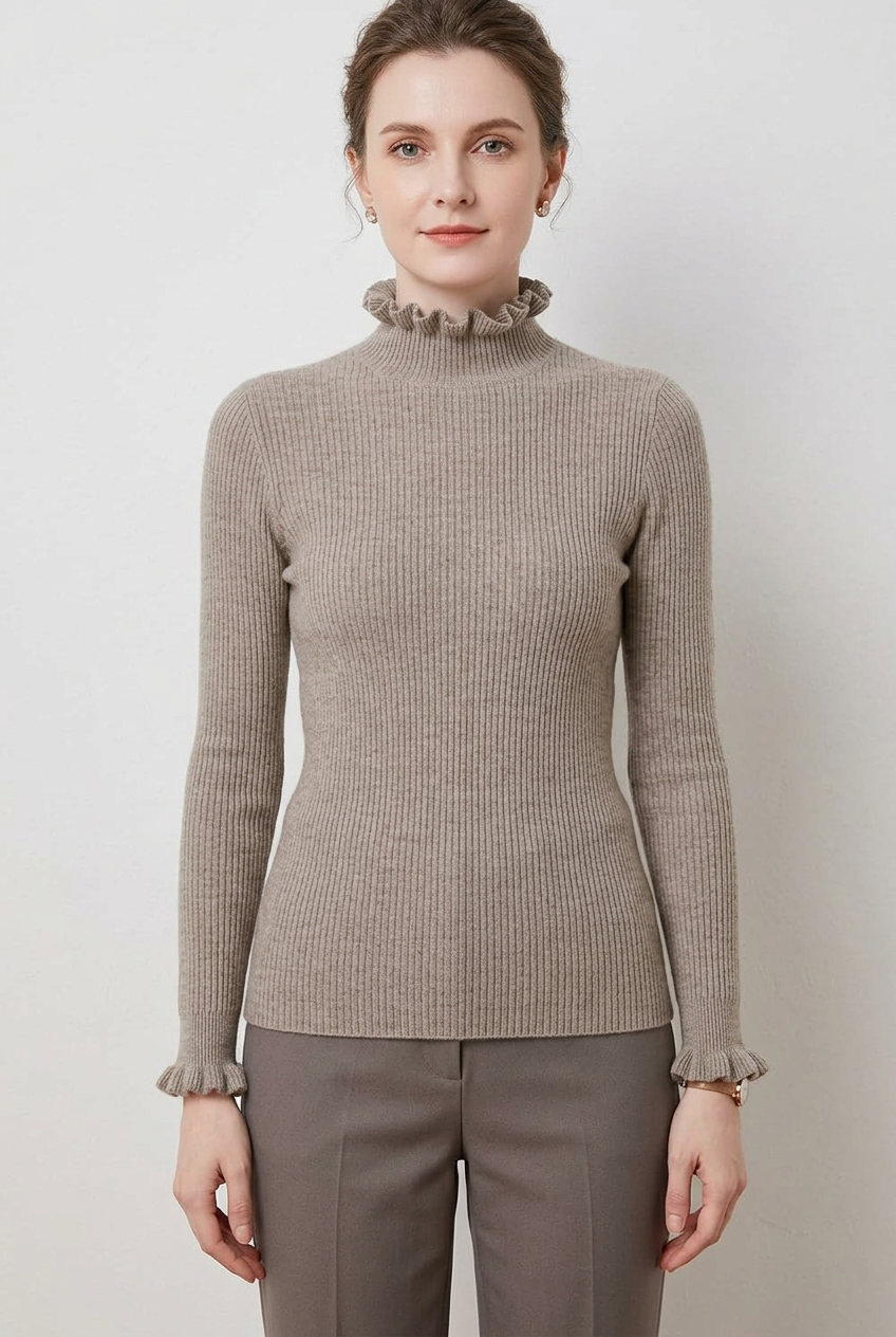Taupe blouse, whole view
