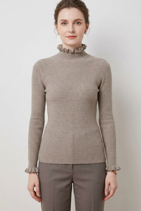 Taupe blouse, whole view