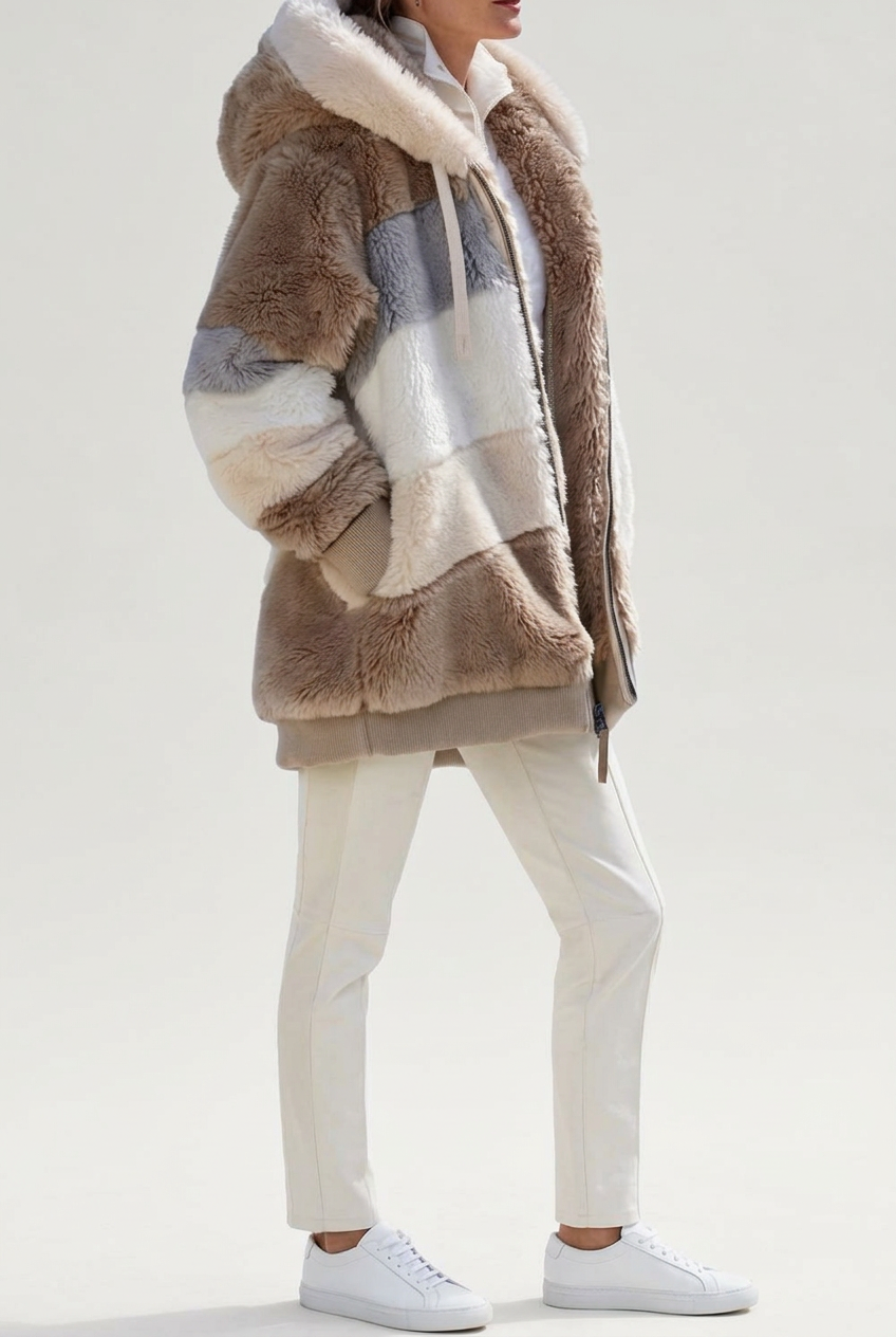 Taupe Hattie fleece jacket in 2:3