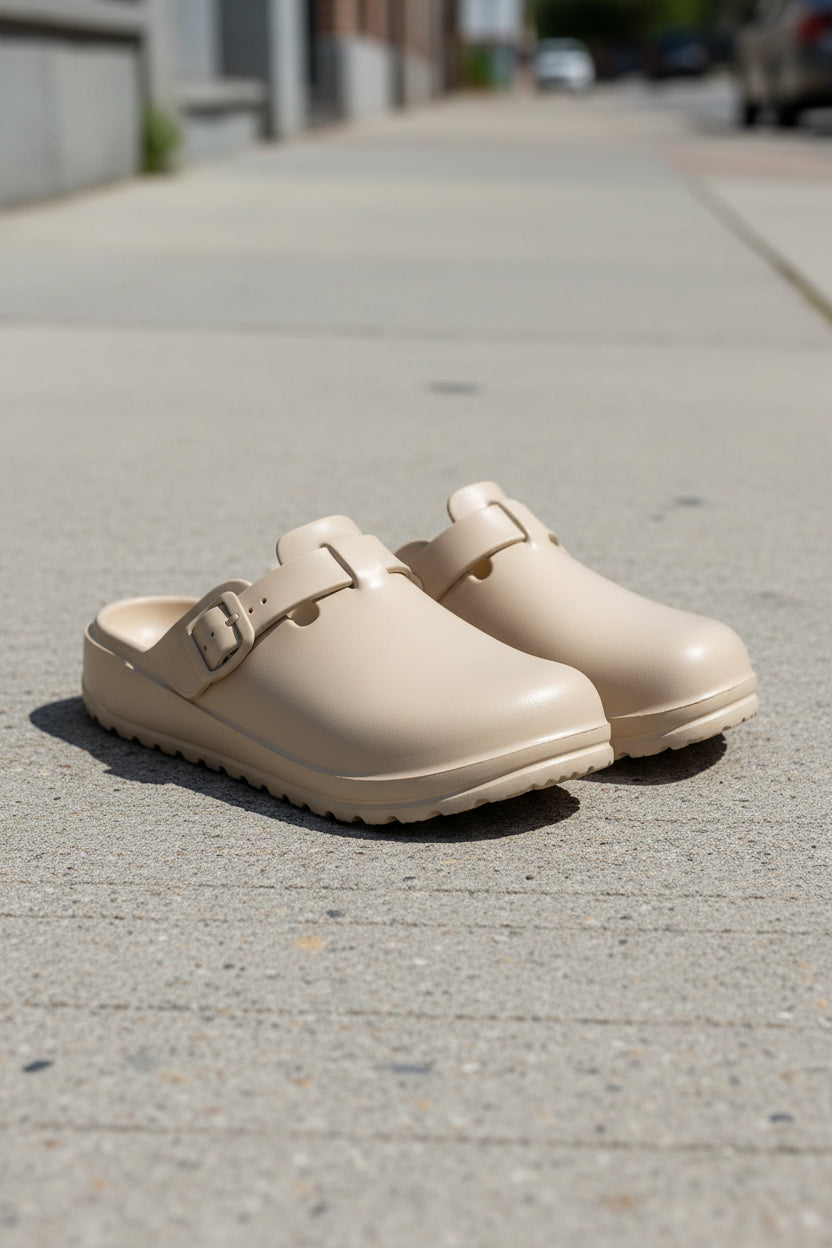 Buckle Clogs With Molded Footbed