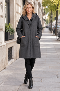 Hooded Relaxed Mid-Length Coat